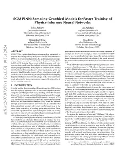 SGM-PINN: Sampling Graphical Models for Faster Training of
  Physics-Informed Neural Networks
