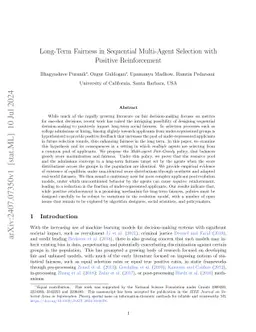 Long-Term Fairness in Sequential Multi-Agent Selection with Positive
  Reinforcement