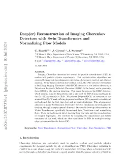 Deep(er) Reconstruction of Imaging Cherenkov Detectors with Swin
  Transformers and Normalizing Flow Models