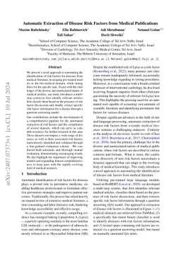 Automatic Extraction of Disease Risk Factors from Medical Publications