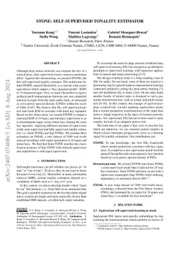 STONE: Self-supervised Tonality Estimator