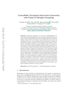 Controllable Navigation Instruction Generation with Chain of Thought
  Prompting