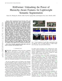 HAFormer: Unleashing the Power of Hierarchy-Aware Features for
  Lightweight Semantic Segmentation