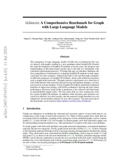 GLBench: A Comprehensive Benchmark for Graph with Large Language Models