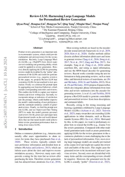 Review-LLM: Harnessing Large Language Models for Personalized Review
  Generation