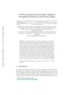 FUNAvg: Federated Uncertainty Weighted Averaging for Datasets with
  Diverse Labels