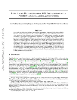 Pan-cancer Histopathology WSI Pre-training with Position-aware Masked
  Autoencoder