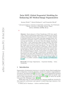 Swin SMT: Global Sequential Modeling in 3D Medical Image Segmentation
