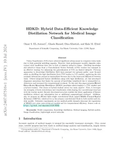 HDKD: Hybrid Data-Efficient Knowledge Distillation Network for Medical Image Classification