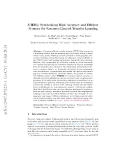 SHERL: Synthesizing High Accuracy and Efficient Memory for
  Resource-Limited Transfer Learning