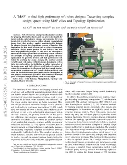 A 'MAP' to find high-performing soft robot designs: Traversing complex
  design spaces using MAP-elites and Topology Optimization
