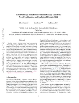 Satellite Image Time Series Semantic Change Detection: Novel
  Architecture and Analysis of Domain Shift