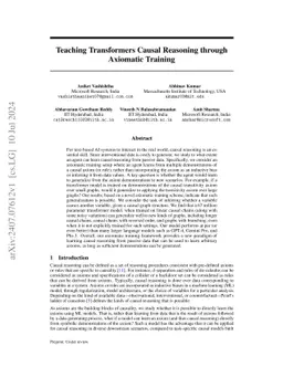 Teaching Transformers Causal Reasoning through Axiomatic Training