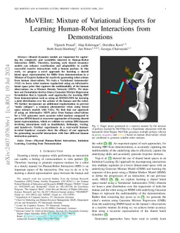 MoVEInt: Mixture of Variational Experts for Learning Human-Robot
  Interactions from Demonstrations