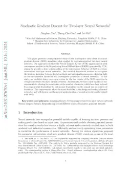 Stochastic Gradient Descent for Two-layer Neural Networks