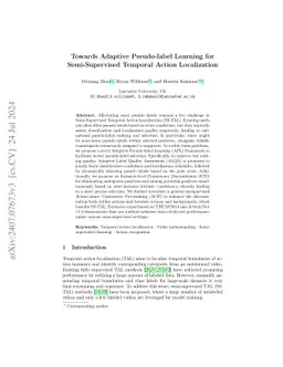 Towards Adaptive Pseudo-label Learning for Semi-Supervised Temporal
  Action Localization
