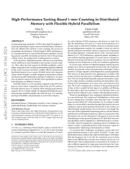 High-Performance Sorting-Based k-mer Counting in Distributed Memory with
  Flexible Hybrid Parallelism