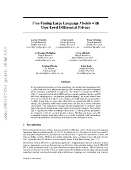 Fine-Tuning Large Language Models with User-Level Differential Privacy