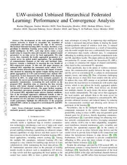 UAV-assisted Unbiased Hierarchical Federated Learning: Performance and
  Convergence Analysis