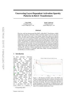 Uncovering Layer-Dependent Activation Sparsity Patterns in ReLU
  Transformers