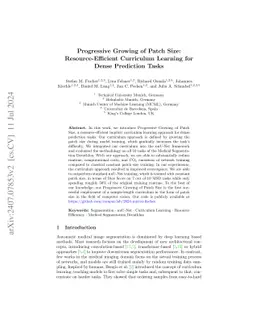 Progressive Growing of Patch Size: Resource-Efficient Curriculum
  Learning for Dense Prediction Tasks