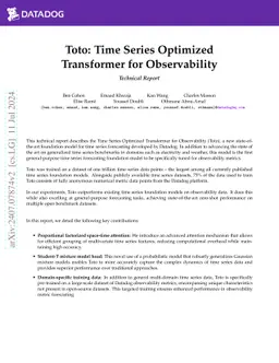 Toto: Time Series Optimized Transformer for Observability