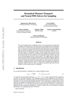 Dynamical Measure Transport and Neural PDE Solvers for Sampling