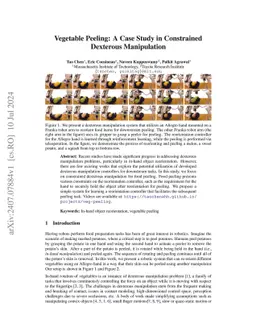 Vegetable Peeling: A Case Study in Constrained Dexterous Manipulation