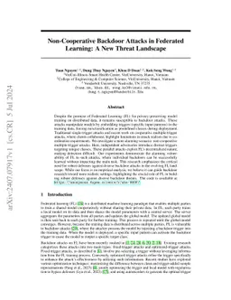 Non-Cooperative Backdoor Attacks in Federated Learning: A New Threat
  Landscape