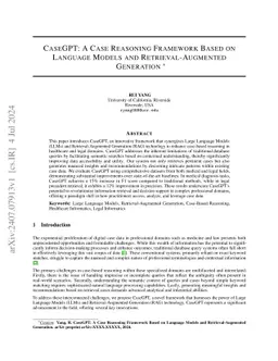 CaseGPT: a case reasoning framework based on language models and
  retrieval-augmented generation