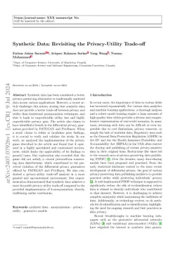 Synthetic Data: Revisiting the Privacy-Utility Trade-off