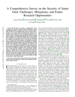A Comprehensive Survey on the Security of Smart Grid: Challenges,
  Mitigations, and Future Research Opportunities