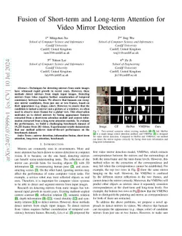 Fusion of Short-term and Long-term Attention for Video Mirror Detection