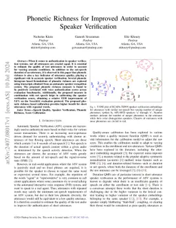 Phonetic Richness for Improved Automatic Speaker Verification