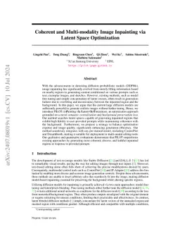 Coherent and Multi-modality Image Inpainting via Latent Space
  Optimization