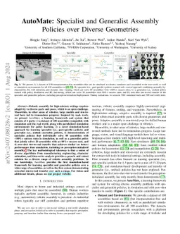AutoMate: Specialist and Generalist Assembly Policies over Diverse
  Geometries