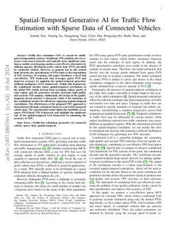 Spatial-Temporal Generative AI for Traffic Flow Estimation with Sparse
  Data of Connected Vehicles