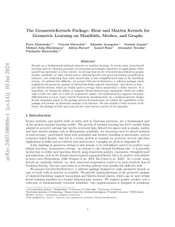 The GeometricKernels Package: Heat and Matérn Kernels for Geometric Learning on Manifolds, Meshes, and Graphs