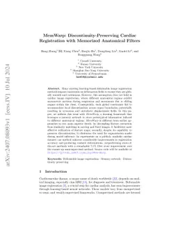 MemWarp: Discontinuity-Preserving Cardiac Registration with Memorized
  Anatomical Filters