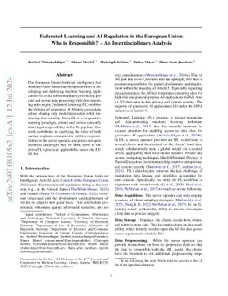 Federated Learning and AI Regulation in the European Union: Who is
  Responsible? -- An Interdisciplinary Analysis