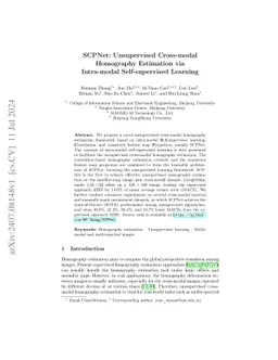 SCPNet: Unsupervised Cross-modal Homography Estimation via Intra-modal
  Self-supervised Learning