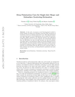 Deep Polarization Cues for Single-shot Shape and Subsurface Scattering
  Estimation