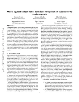Model-agnostic clean-label backdoor mitigation in cybersecurity environments