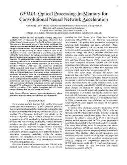 OPIMA: Optical Processing-In-Memory for Convolutional Neural Network
  Acceleration
