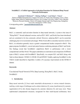 SwishReLU: A Unified Approach to Activation Functions for Enhanced Deep
  Neural Networks Performance