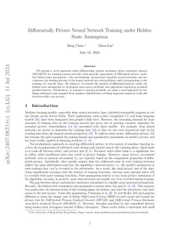Hidden State Differential Private Mini-Batch Block Coordinate Descent for Multi-convexity Optimization