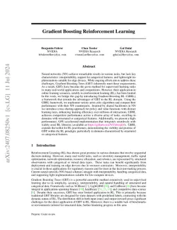Gradient Boosting Reinforcement Learning