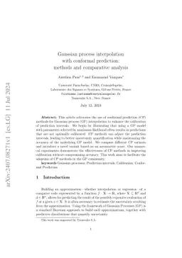 Gaussian process interpolation with conformal prediction: methods and
  comparative analysis