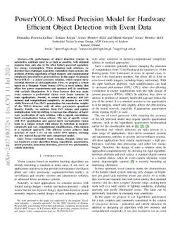 PowerYOLO: Mixed Precision Model for Hardware Efficient Object Detection
  with Event Data