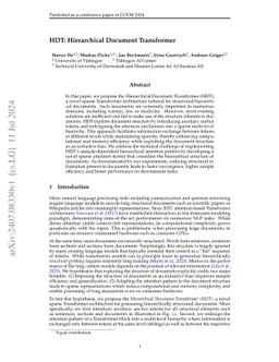 HDT: Hierarchical Document Transformer